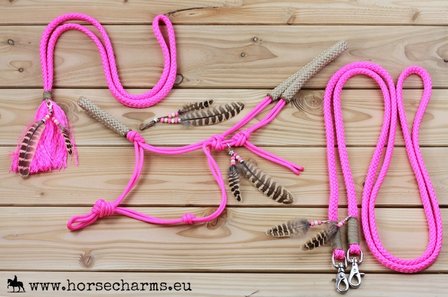 SET - Indianenstijl touwhalster, teugels &amp; neckrope