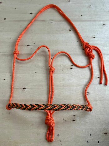 Touwhalster &quot;mahora&quot; | FULL | Oranje met oranje/caramel/bruin