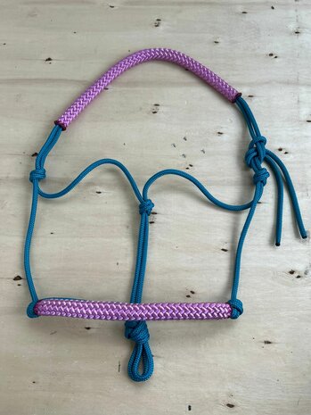 Touwhalster zacht neus en kopstuk | COB | Petrol met oudroze