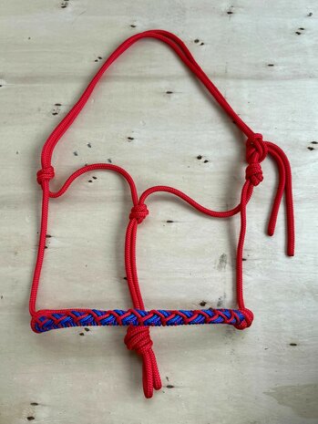 Touwhalster &quot;cheyenne&quot; | PONY | Rood met rood/kobaltblauw/paars