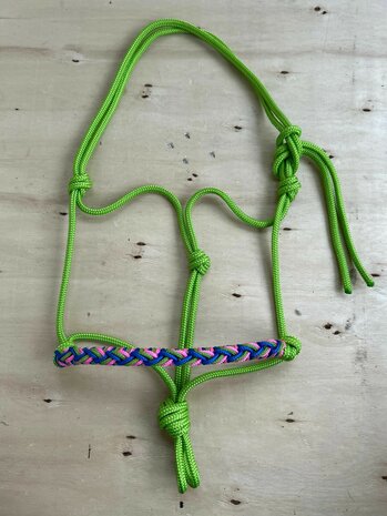 Touwhalster &quot;cheyenne&quot; | PONY | Groen met groen/kobaltblauw/roze