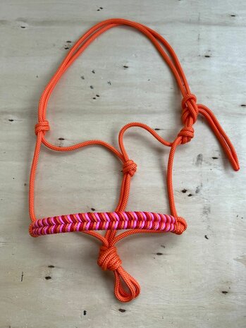 Touwhalster &quot;fishtail&quot; | SHET | Oranje met oranje/roze/rood