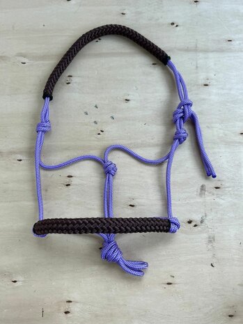 Touwhalster zacht neus en kopstuk| SHET | Lavendel met zwart