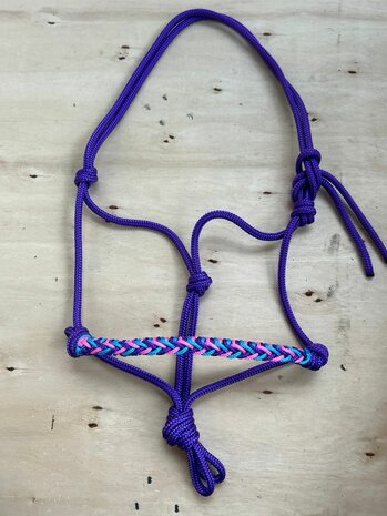 Touwhalster &quot;cherokee&quot;| SHET | Paars met paars/turquoise/roze 