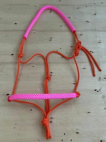 Touwhalster zacht neus en kopstuk| FULL | Oranje met roze