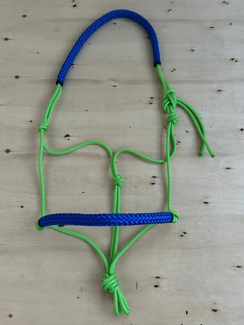 Touwhalster zacht neus en kopstuk| FULL | Appelgroen met kobaltblauw