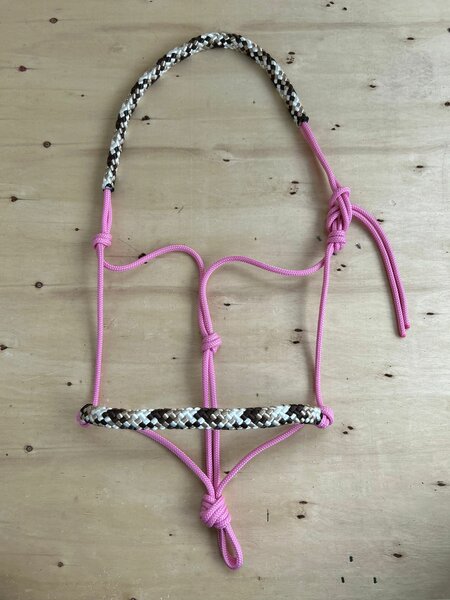 Touwhalster zacht neus en kopstuk | FULL | Babyroze met beige/wit/bruin